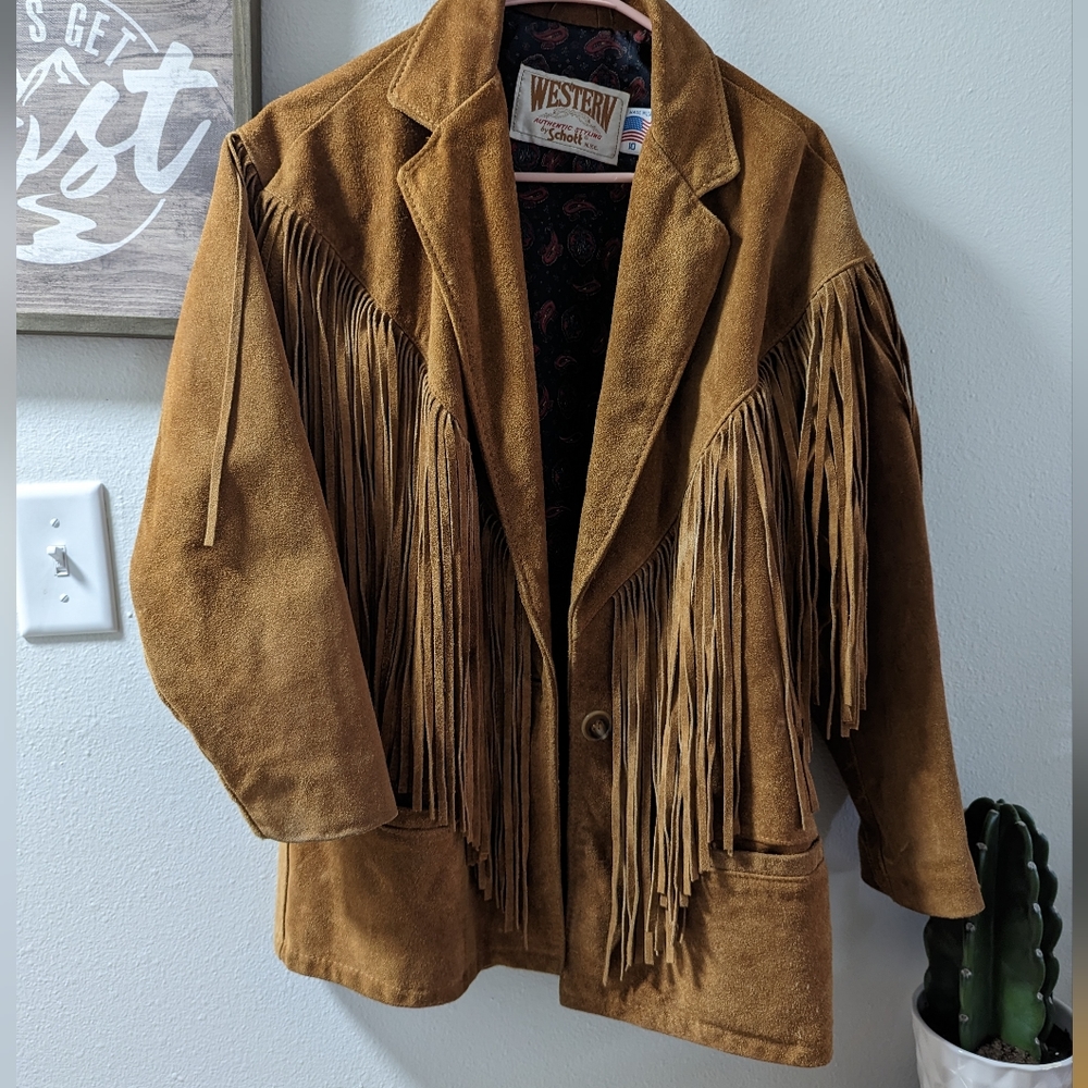 VINTAGE Schott Western Jacket Suede Leather